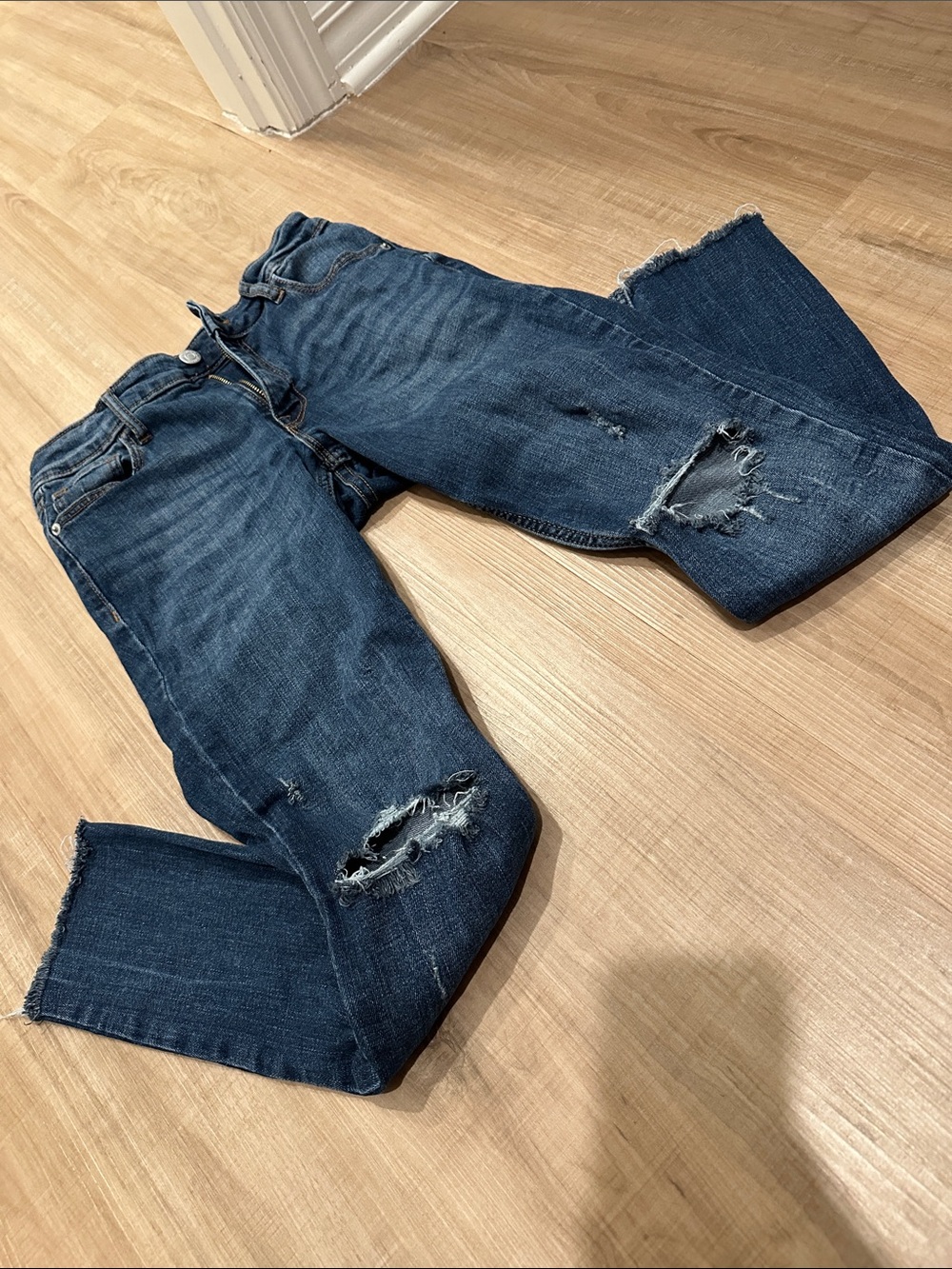 Old Navy Women's Dark Blue Skinny Ripped Jeans